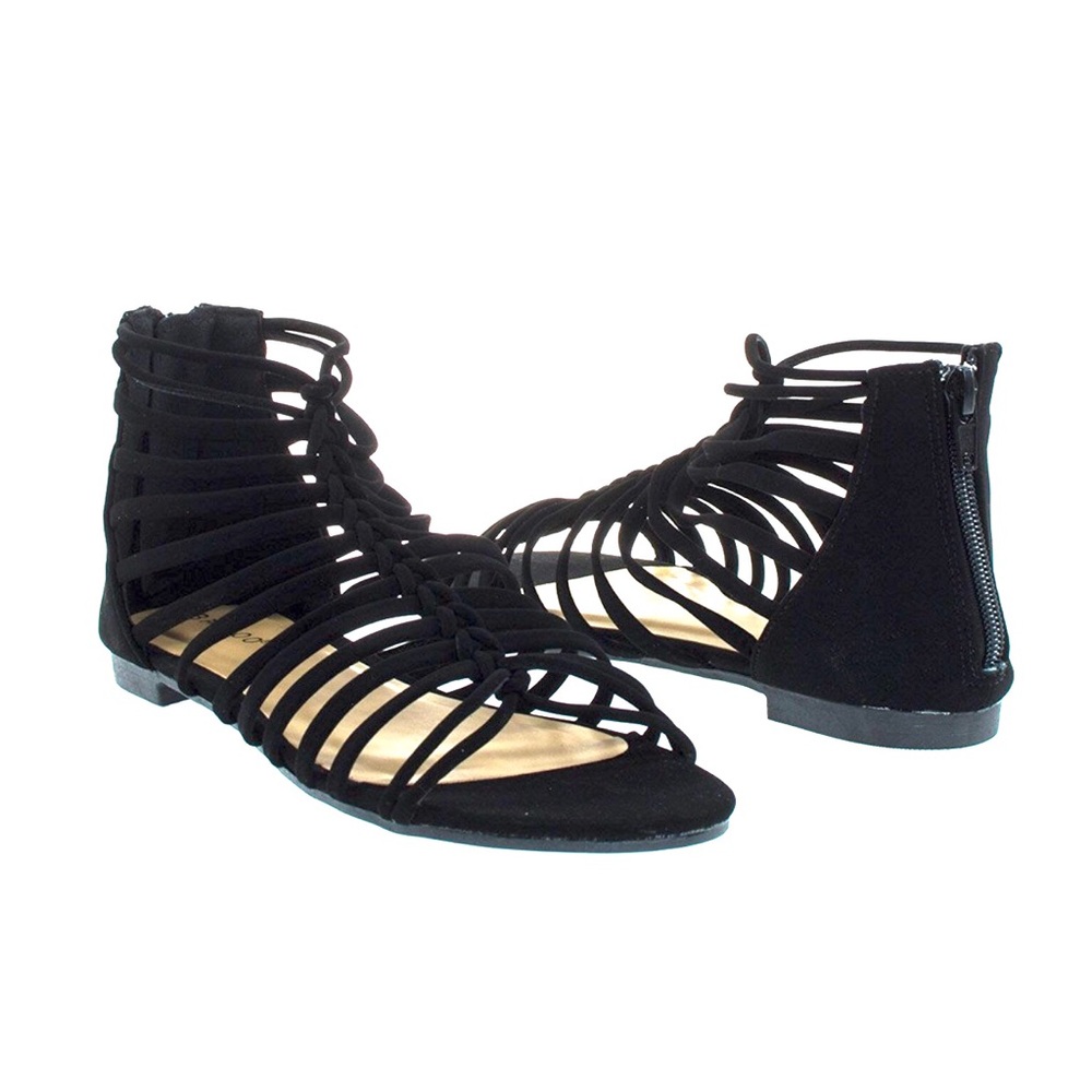 NWOB Black Strappy Gladiator Sandals